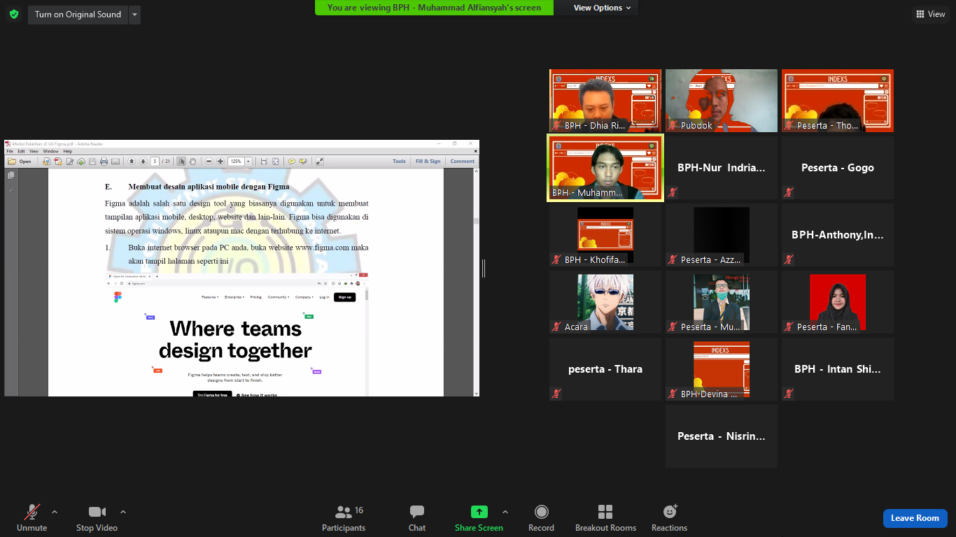 Pelatihan UI/UX ”INDEXS” 2021