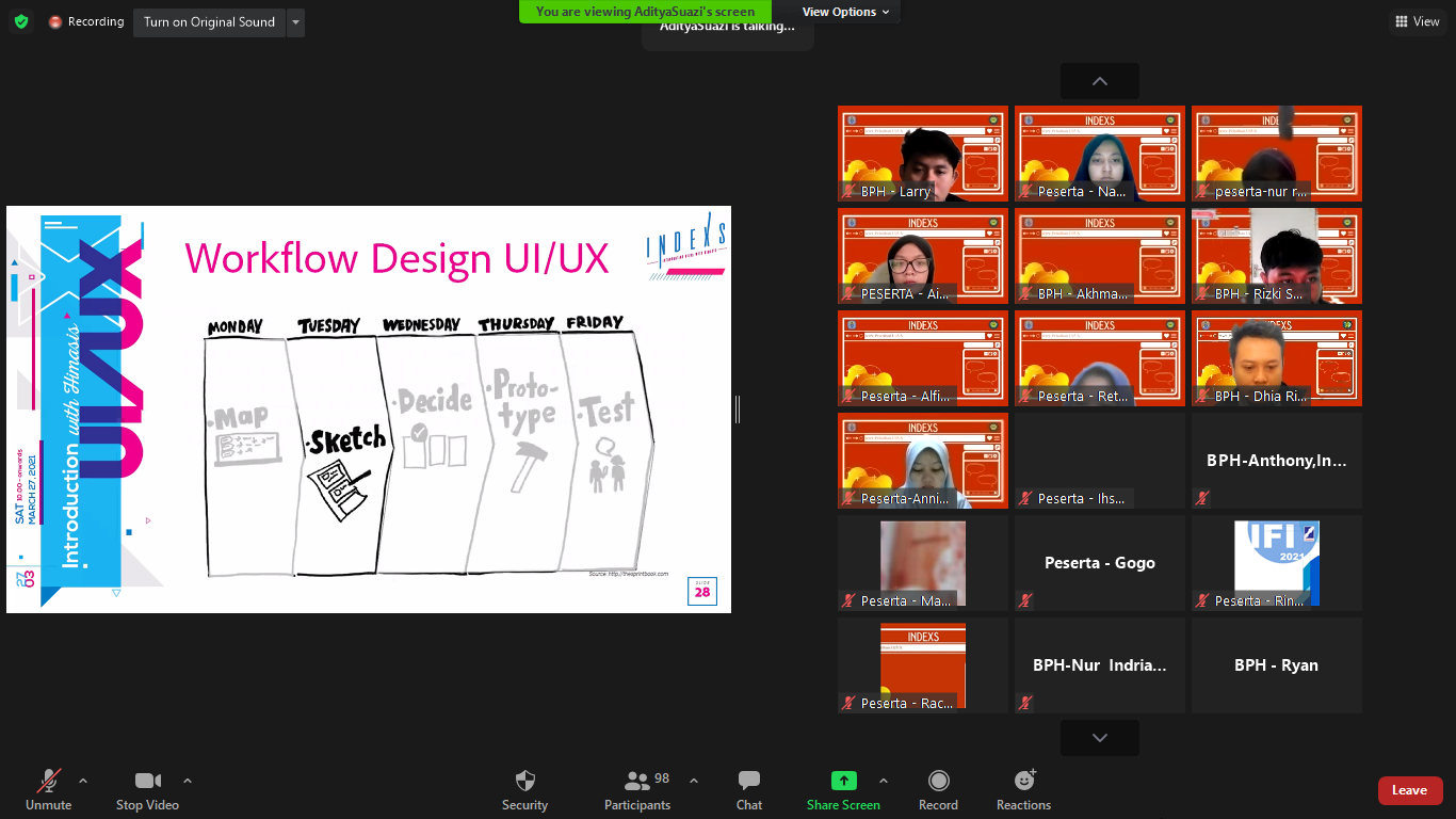 Pelatihan UI/UX ”INDEXS” 2021