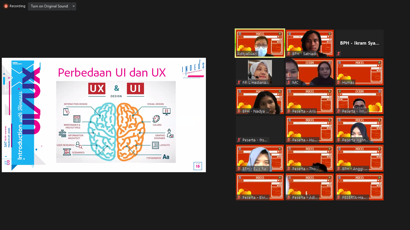 Pelatihan UI/UX ”INDEXS” 2021